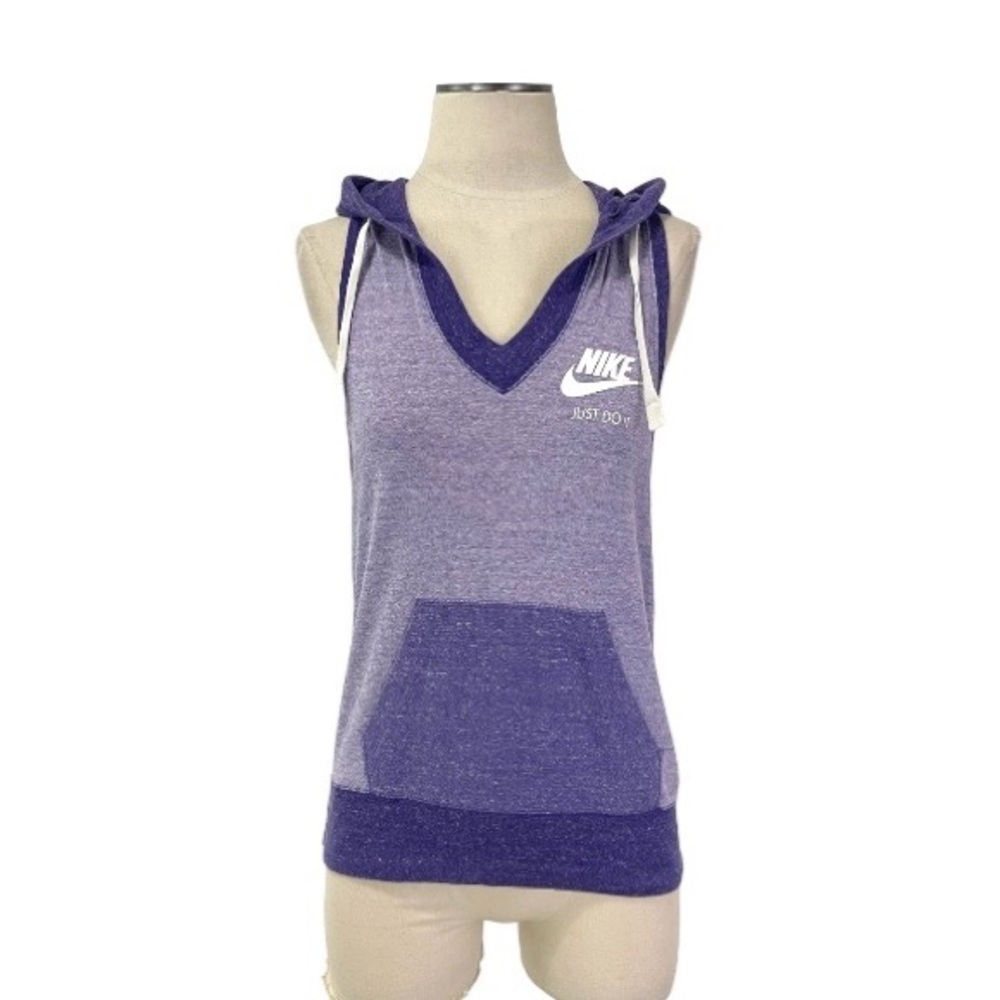 Nike- Purple Sleeveless Hooded Top Size Small.